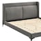 Armen Living Legend Gray Fabric Queen Platform Bed with Black Metal Legs LCLEBDCHQN - alternate 3